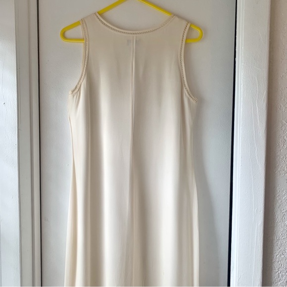 SIMPLY SILK 100% Silk Maxi Dress Sleeveless Size M Lagenlook Minimalist Basic - Picture 4 of 8